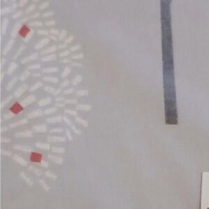 Company store queen Gray and Red Patterned flannel fitted sheet only